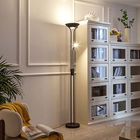 [NEUWERTIG] B-Ware Lindby Stehleuchte Josefin LED dimmbar Leselicht schwarz 180 cm modernes Design (1/2)