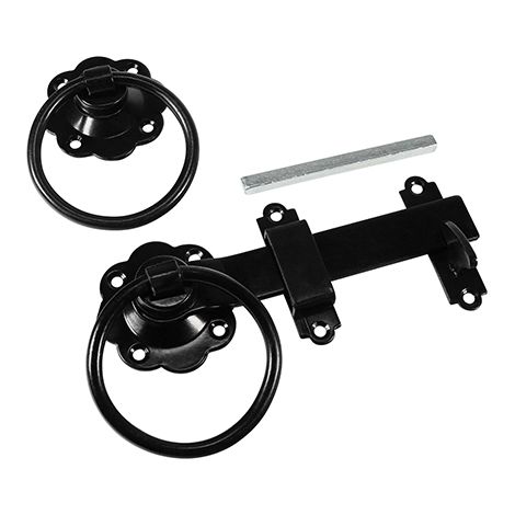TIMCO Ring Gate Latch Plain Black - 6"