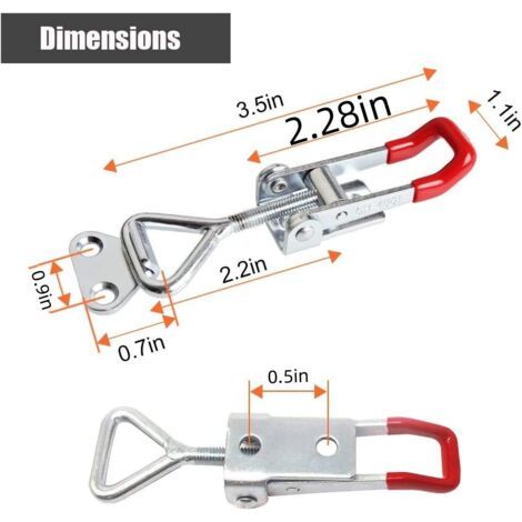 6Pcs Loquet à Bascule Réglable Sauterelle de Serrage GH-4001 165KG/363.7lbs Capacité de Rétention pour Rapide Fixation et Serrage-RAPANDA (1/4)