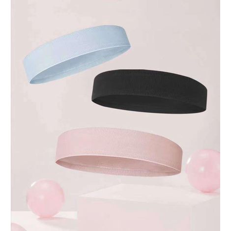 Bandeau Sport Femme 45x4cm Lot de 3, Serre-tête Élastique Fitness, Bandeau Yoga Course Running, Accessoires Cheveux Workout Sportif (1/5)