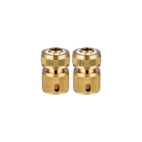 Lot de 2 Connecteur de réparation de tuyau en laiton, connecteur rapide d'extrémité de tuyau d'arrosage, pour tuyau d'arrosage de 1/2 pouce Connecteur d'extension rapide,adaptateur de robinet extensib