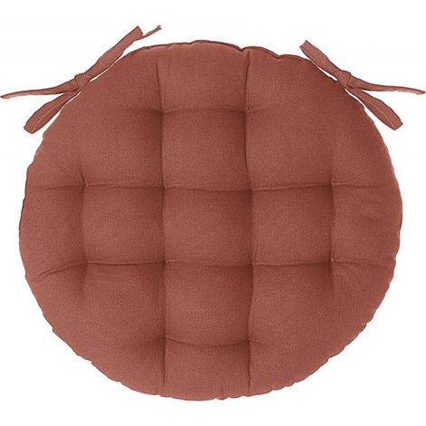 Lot de 2 galettes de chaise ronde coloris terracotta - D. 38 cm -PEGANE-