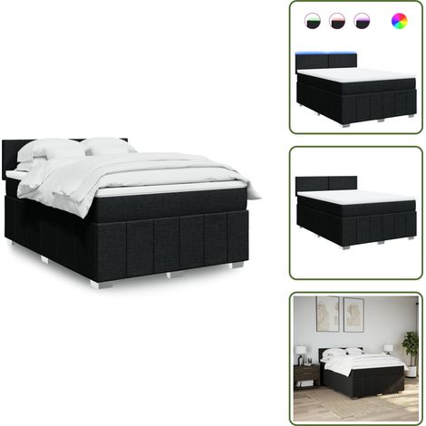 Boxspringbett mit Matratze Schwarz 160x200 cm Stoff - Boxspringbett - Boxspringbetten - Bett - Bettgestell (1/5)