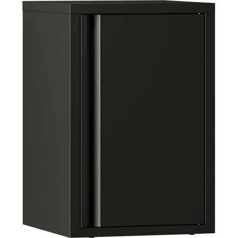 Mobiletto portaoggetti da parete in acciaio nero 50 x 33 x 35 cm 030008889