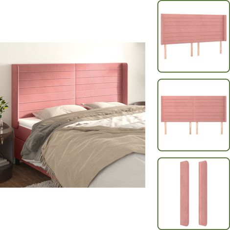 Testiera rosa - vidaXL Testiera ad Orecchio Rosa 183x16x118/128 cm in Velluto - Testiera regolabile