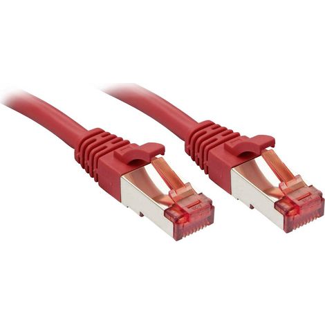 LINDY 47738 RJ45 Câble réseau, câble patch CAT 6 S/FTP 10.00 m rouge avec cliquet d'encastrement 1 p (1/4)