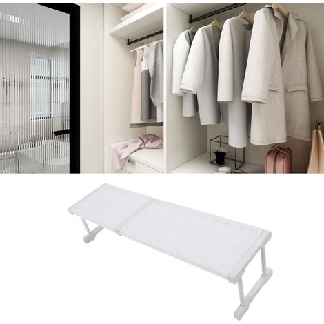 Verstellbares Treppenregal für Kleiderschrank – Selbstbau-Regal mit Trennwand für Kleiderschrank, Schrank, Badezimmer – Spannsystem 67–88 cm (1/5)