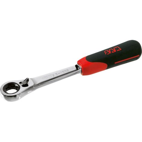 Sam Outillage – Cliquet 1/2 pour douilles traversantes – Longueur 230mm – Manche bi-matière – Inversion par levier – S155B (1/3)