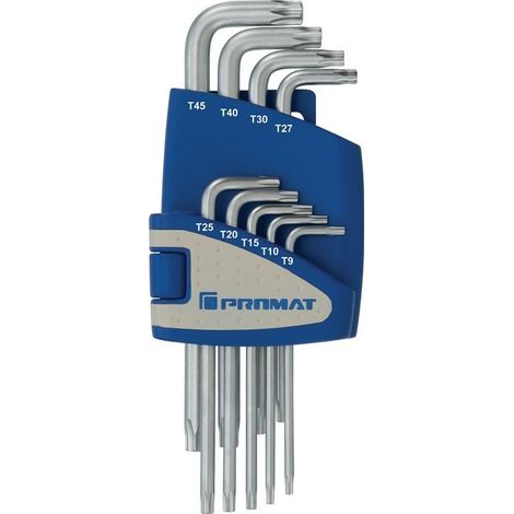 Jeu de clés mâles coudées 9 pièces T9 - T45 support en plastique (1/3)