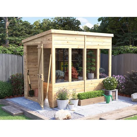 Dunster House Potting Shed Pent Roof W6' x D8' (W1.8m x D2.4m) Overlord Modular (1/5)
