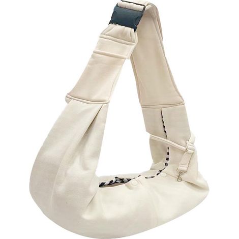 Sac de transport beige pour chien, bandoulière réversible et réglable, avec crochet pour collier, pour chien, chat ou lapin jusqu'à 4,99 kg. (1/5)