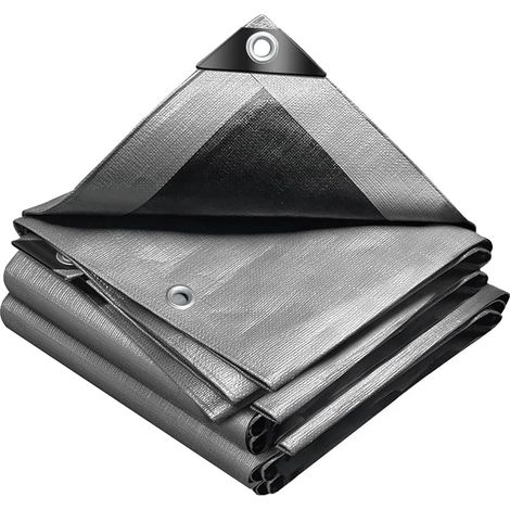 ® Bâche de Protection en Polyéthylène 240g/m² Bâche Imperméable Ultra Lourde et Résistante Revêtue des Deux côtés avec Oeillets en Aluminium Couverture Étanche pour Jardin, Piscine 4x6m (1/5)