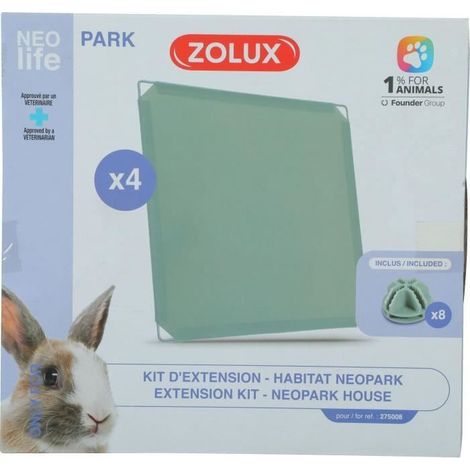 Kit-Erweiterung für modulare Gehege - ZOLUX - Neo Park - Kaninchen - 4 volle Paneele