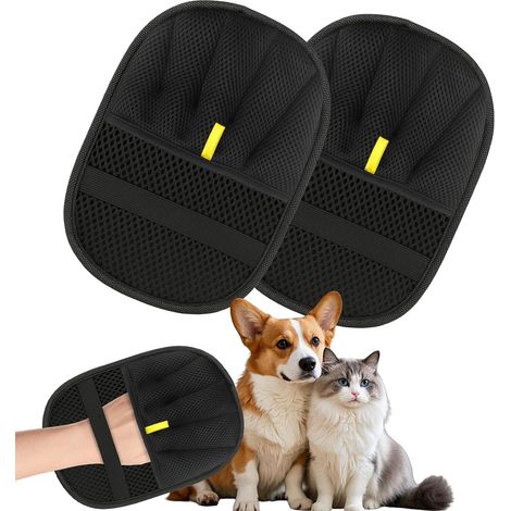 Gant Poil Chat,2 Pièces Gants Electrostatiques D'épilation Réutilisable Épilateur pour Animaux de Compagnie,pour Chats et Chiens,Meubles,Tapis,Rideaux,Canapé,Tapis Siège Auto (1/5)