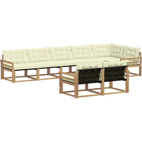 Outdoor Sofa Set 8 pcs White and Cream vidaXL (1/5)