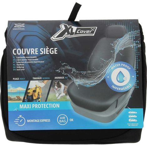 Copertura per sedile anteriore XLC (XL Cover) universale 100% impermeabile nera (1/5)