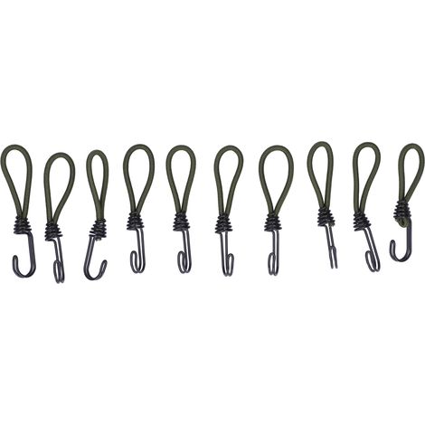 Packung mit 10 elastischen Kordeln mit Haken zur Befestigung von Campingzelten, elastisches Verankerungszubehör (1/5)