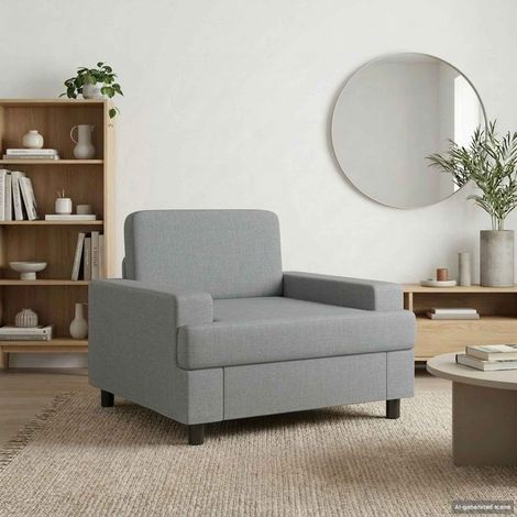 vidaXL Armchair Light Grey Fabric (1/5)