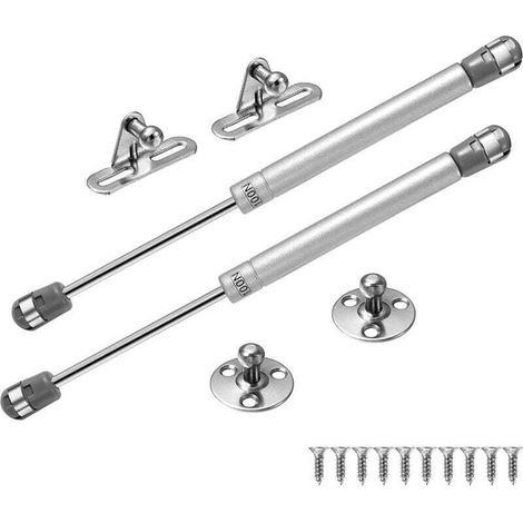 Lot de 2 Vérin à Gaz, 100N / 10kg Verin Meuble Ressort Amortisseurs à Gaz avec Vis, Verin Hydraulique Levage de Porte Armoire Cuisine Placard Penderie à Chambre, Charniè (1/4)