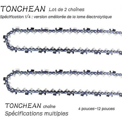 Chainsaw guide bar and chain, 2-pack of 1/4" 32-link low-kickback chainsaw chains (5 inches), 16-section blade—Upgraded galvanized blade (1/4)