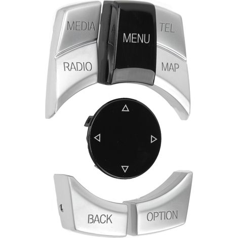 Kit de boutons multimédias pour console centrale, cache-clé de commande multimédia pour châssis E84, E70, E71, E72, E81 et E82, finition argenture électrolytique (1/5)
