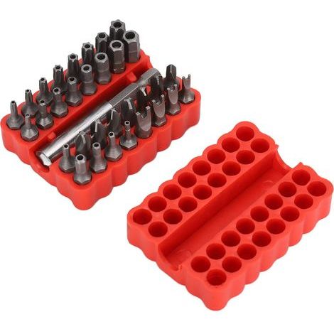 Jeu d'embouts de sécurité, solides solides 33 pièces embouts hexagonaux à vis de sécurité 1/4 po pour véhicule pour la maintenance électronique (1/4)