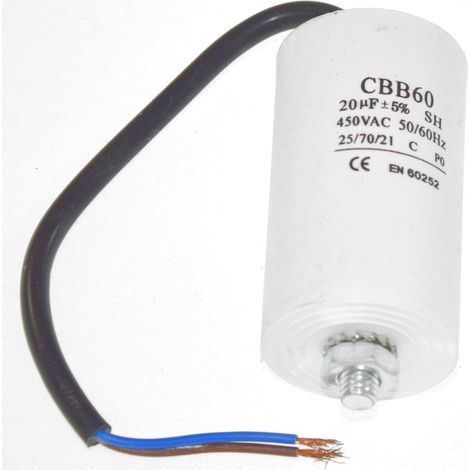 Universal 20UF Capacitor with 19cm Cable Connectors
