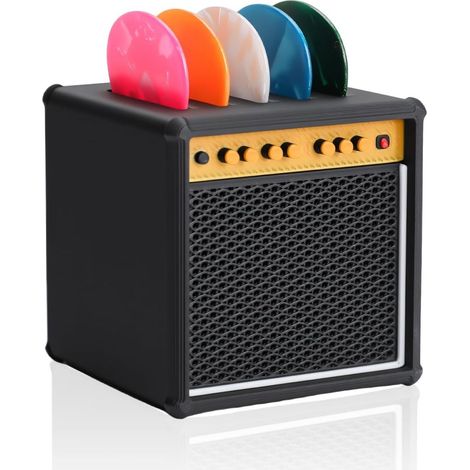 Étui à médiators - Support pour médiators de guitare - 5 compartiments - Noir (1/5)