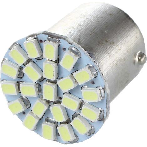 2 ampoules LED blanches 1156 BA15S P21W 22 pour feux de stationnement et éclairage intérieur de voiture (1/4)