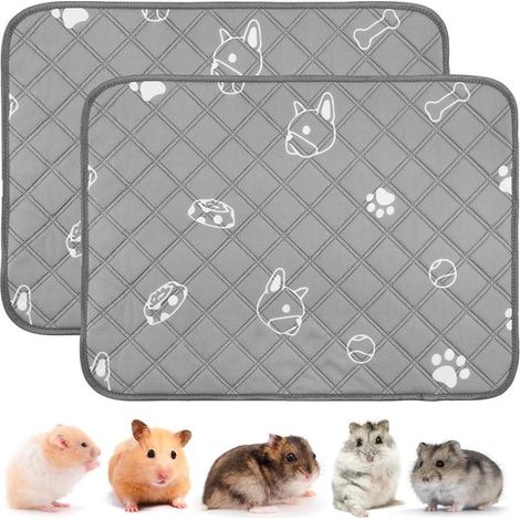 Tappetini assorbenti per porcellini d'India, confezione da 2 tappetini lavabili assorbenti per urina di piccoli animali — Tappetini ad assorbimento rapido per conigli, criceti e cuccioli — 35x50 cm (1/5)