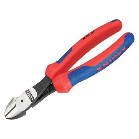 KNIPEX 74 02 200 SB Tronchese laterale per meccanica tipo "forte" con manici comfort atramentata nera 200 mm (1/3)