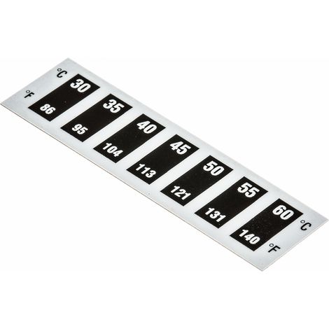 Étiquette thermosensible RS PRO 30°C à 60°C, Réversibilité 7 niveaux ( Prix pour Paquet de 10 )