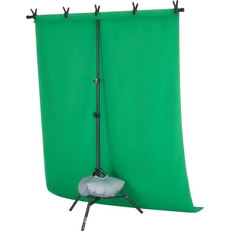 Bühnenhintergrundständer, 1,5 x 2 m, verstellbarer Fotohintergrund, tragbar mit 3 Querstangen, stabiler Halt für Projektionsleinwände, ideal für Hochzeiten, Foto- und Videostudios, Partys (1/5)