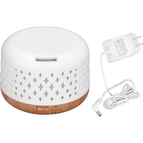Diffuseur d'aromathérapie 300ml, 8W 0.5A, silencieux 35dB, arrêt automatique, effet bois, 7 couleurs LED, 100-240V prise US (1/5)