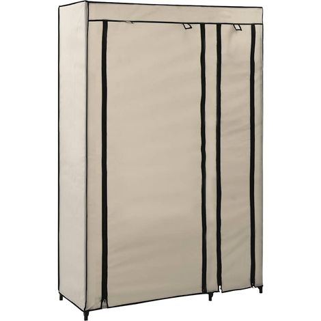 Folding Wardrobe Cream 110x45x175 cm Fabric vidaXL