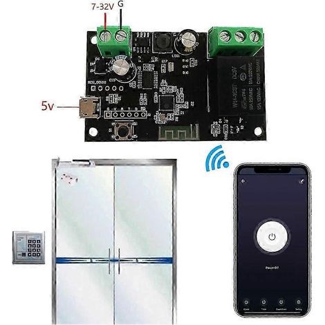 Interrupteur Wi-Fi unidirectionnel Tuya, module relais, verrouillage automatique, application mobile, commande vocale simple WHBYV (1/4)