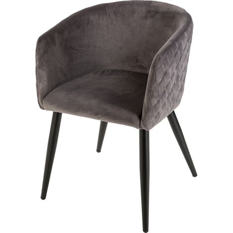 Poltrona Marlo in velluto grigio ardesia - Atmosphera créateur d'intérieur (1/4)