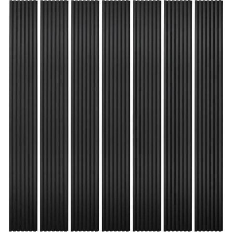 Decoon – Panneau décoratif mural en tasseaux bois noir 250 x 30 cm – Lot de 7 – Améliore l'acoustique – Finition 3D – Facile à poser