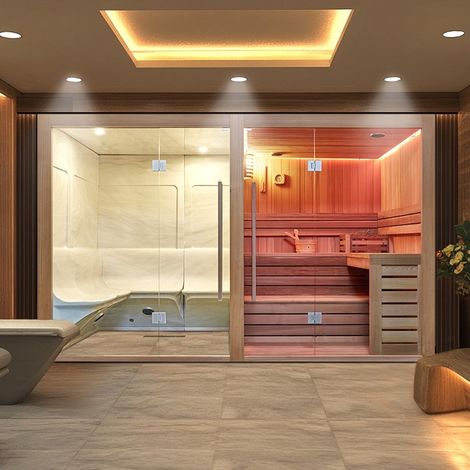 Combi Sauna Hammam Boreal® Sublimation Rouge - 8 places - 340 x 175 x 210