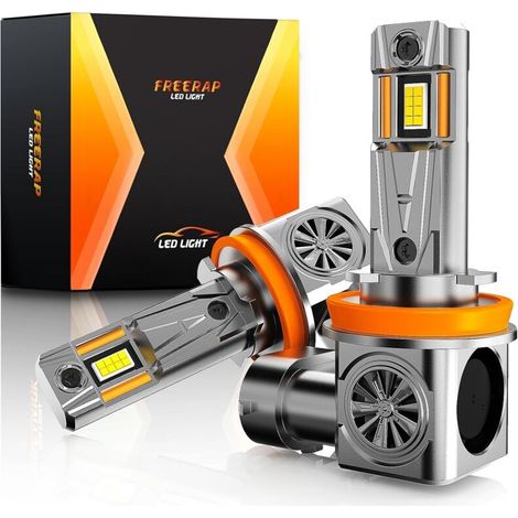 Ampoule H11 LED 32000LM, 100W 600% 6500K Lumière Blanche, 1:1 Halogène Mini Taille, 70000+ Heures De Vie, Plug and Play Installation Facile, 2 Pièces (H11/H8/H9) (1/5)