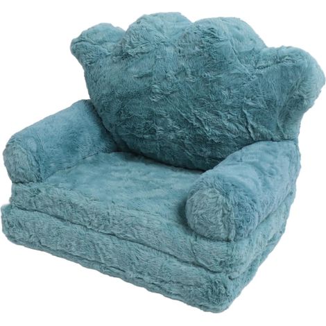 Children's Outdoor Chair, Cute Folding Sofa in Soft Green Fabric, Lightweight and Foldable PP Cotton with Crown Pattern for Kindergarten Reading (1/5)