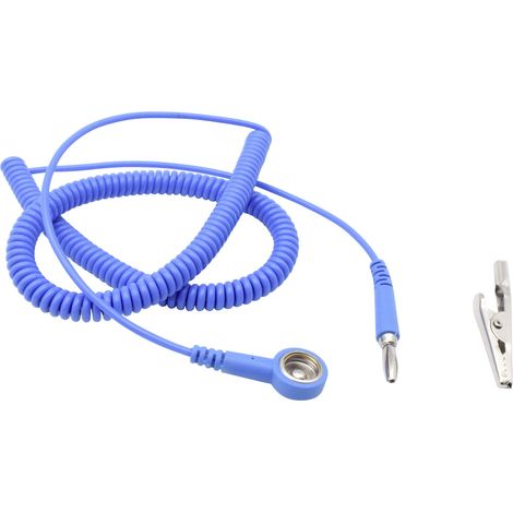 Quadrios ESD-Erdungskabel 3.60 m Druckknopf 10 mm, Stecker, Krokodilklemme (1/4)