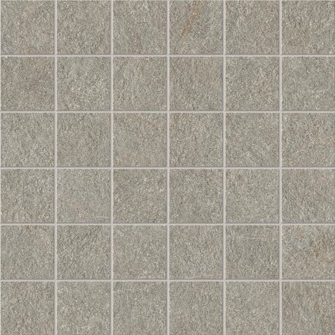 Mosaïque effet Pierre Quartzite Gris Cendré 4,8x4,8 Quadra 30x30x0,9 cm Mat Venturo - Sol et mur intérieur (vendu par carton de 0,9 m²) - RO'MA CARRELAGE