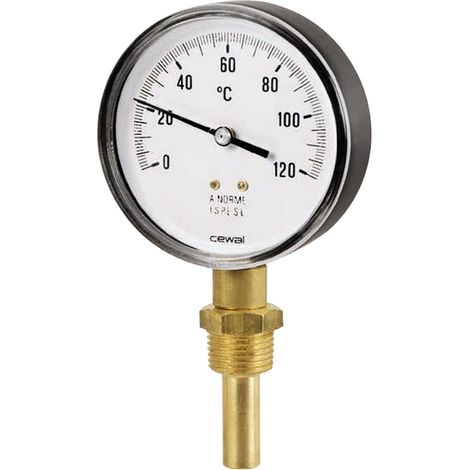 Termometro attacco radiale da 1/2" bulbo da 43 mm, scala 0-120 oC (1/2)