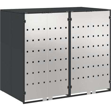 Wheelie Bin Storage for 2 Bins Anthracite 136 x 77.5 x 115.5 cm vidaXL