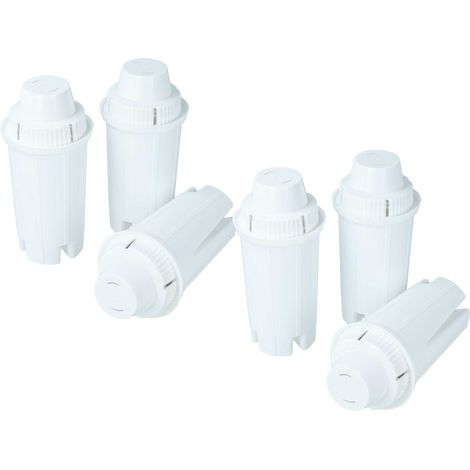 vhbw 6x Filtres à eau compatible avec Brita Navelia, ACQUA AROMA, Aluna pour Fjord machine à café automatique, machine à expresso, blanc (1/4)