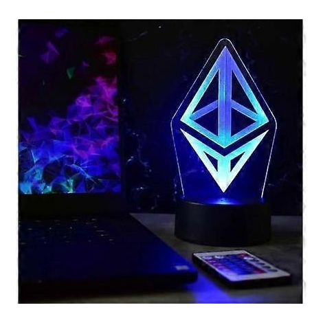 Helle LED-Schreibtischlampe für Ethereum, Kunst und Krypto, Bitcoin, Dogecoin, Investitionen, Investoren, Trading, Cardano, Memes, Solana, Ethereum