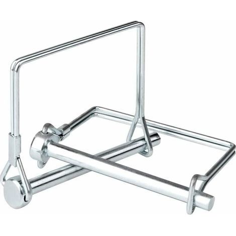 12pcs Goupille de Verrouillage Carrée 5/16 pouces (8mm) Goupille de Blocage Automatique de Sécurité en Acier au Carbone Galvanisé de Haute Qualité pour Jardin de Pelouse de Agricole de Tracteur (1/5)