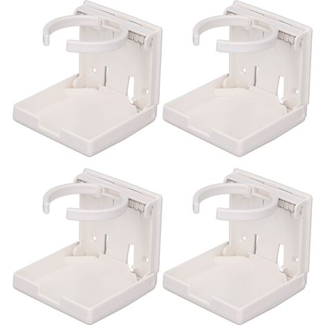 4er-Set faltbare Becherhalter, verstellbare Trinkbecherhalter für Wohnmobil, Auto, Schiff, vertikale oder Wandmontage, weiß (1/5)