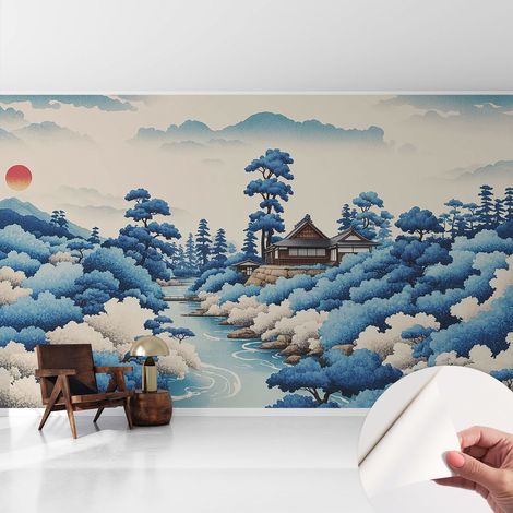 Selbstklebend Tapete modern Wohnzimmer - Wanddekoration - einfach anzubringen Ruhige Natur 416x254 cm